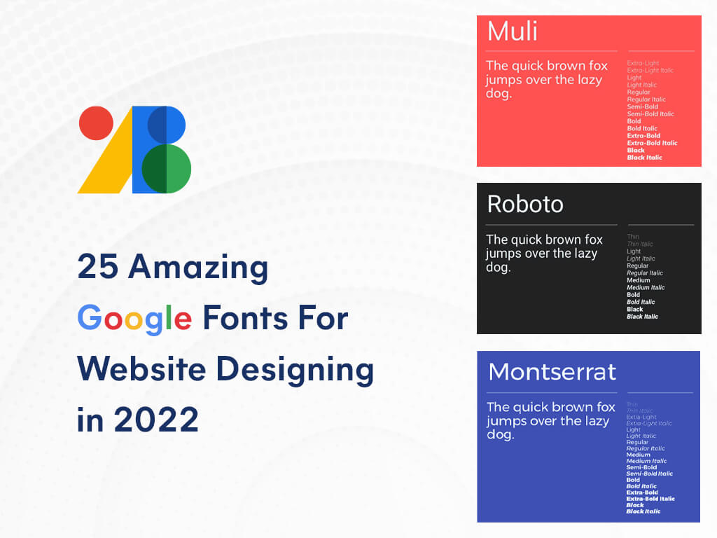 Google Fonts for Website Designing