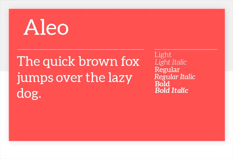 Aleo google fonts for website designing