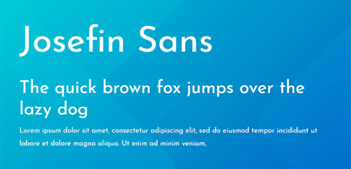 Josefin Sans google fonts for website designing