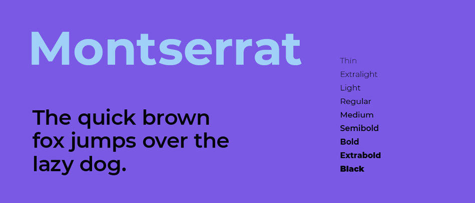 Montserrat google fonts for website designing