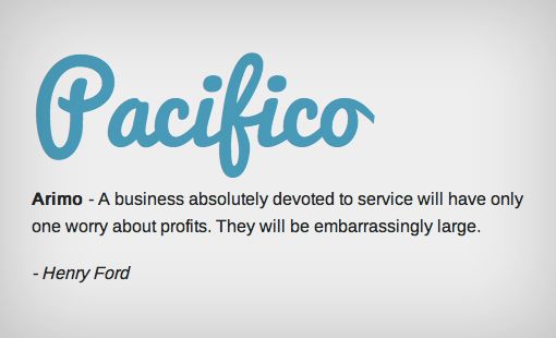 Pacifico google fonts for website designing