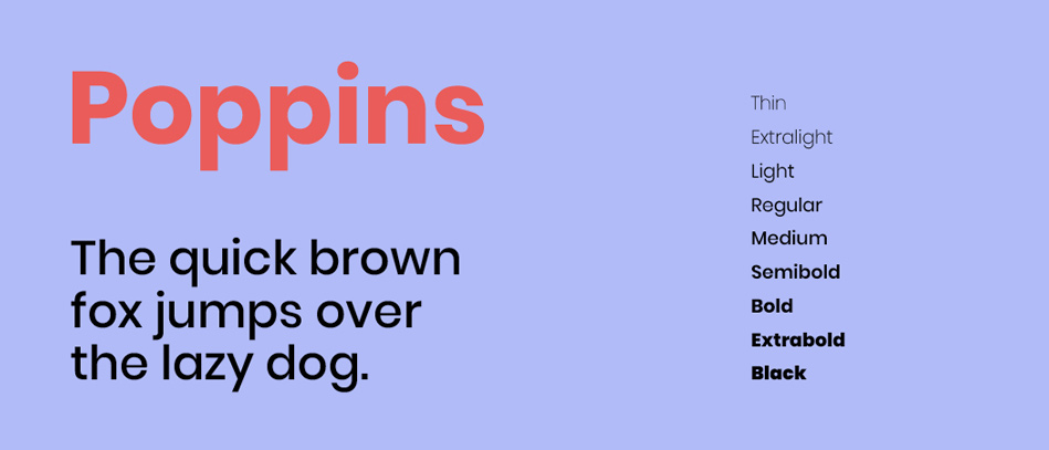 Poppins Google Fonts for Website Designing