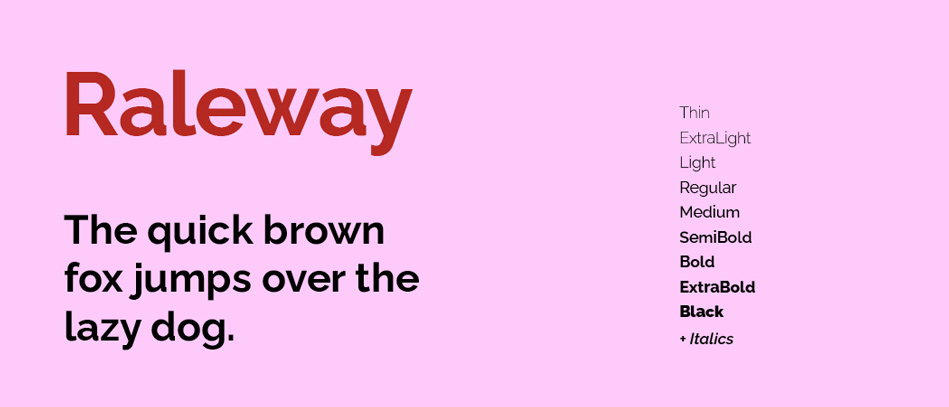 Raleway Google Fonts for Website Designing